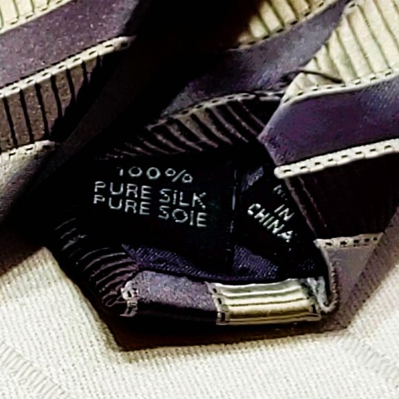 Carlo Monza, Italie,  All silk necktie,  made in china, stripped silver pattern - Picture 13 of 16